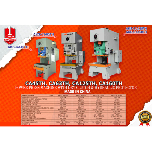 Mesin Pon 125 Ton Power Press & Hidrolik Protector Machine CA125TH