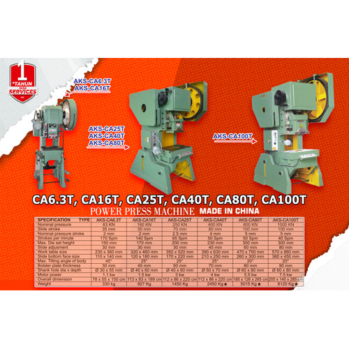 Power Press Machine CA25T Mesin Pon 25 Ton