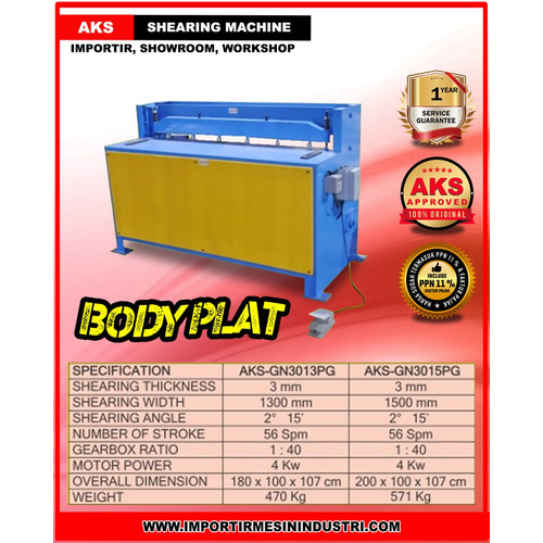 Shearing Mesin Potong Shearing Machine Plat 3 x 1300 mm AKS - GN3013PG