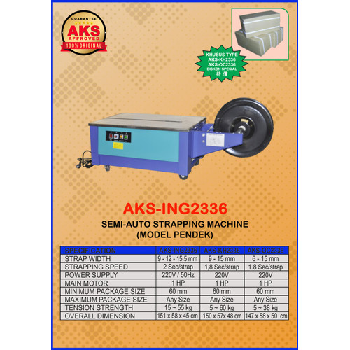 Mesin Packing Kardus Semi Auto Strapping Machine Ikat Dus - ING2336
