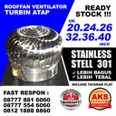 Ventilator Turbine Blower Atap Pabrik Roof Fan 20" 25 Sirip - FT20RA