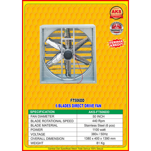 Kipas Blower Exhaust Fan 50 Inch Gudang Industri Peternakan-FT506DD
