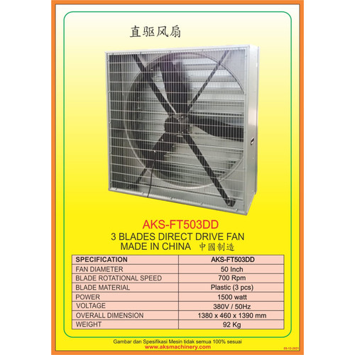 Kipas Blower Exhaust Fan 50 Inch Gudang Industri Peternakan-FT503DD