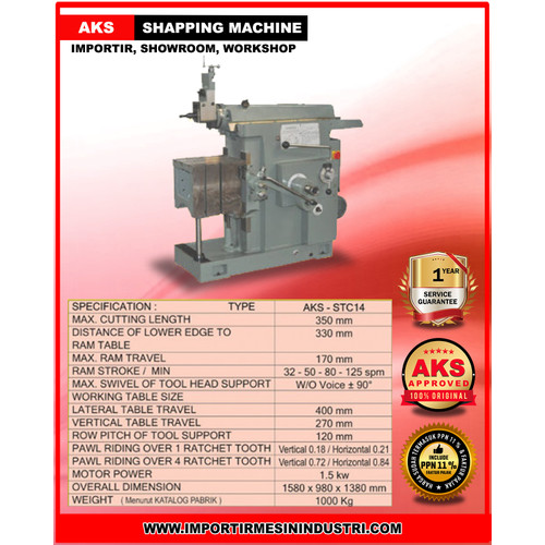 Shaping Machine - Mesin Scrap 350 mm 1.5 kw AKS - STC14