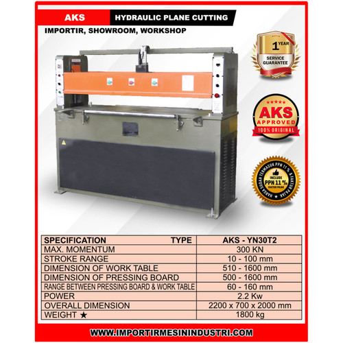 Mesin Potong Pon Kulit Hidrolik 30Ton-Plane Cutting Hydraulic-YN30T2