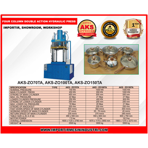 Mesin Pres Hidrolik 4 Tiang-Hydraulic Press Machine 70 Ton - ZO70TA