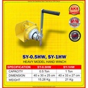 Kerekan Katrol Manual / Hand Winch 0.5 TON Tanpa Wire Rope