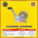 Hand Winch / Katrol Manual / Alat Derek 2500 Lbs Kapasitas 1100 kg x 8