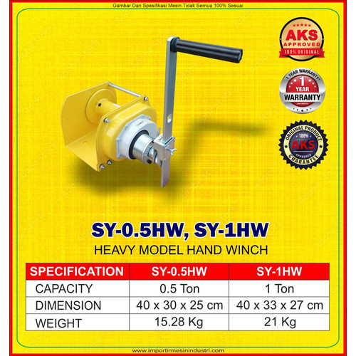 Kerekan Katrol Manual / Hand Winch / Boat Winch 0.5 ton