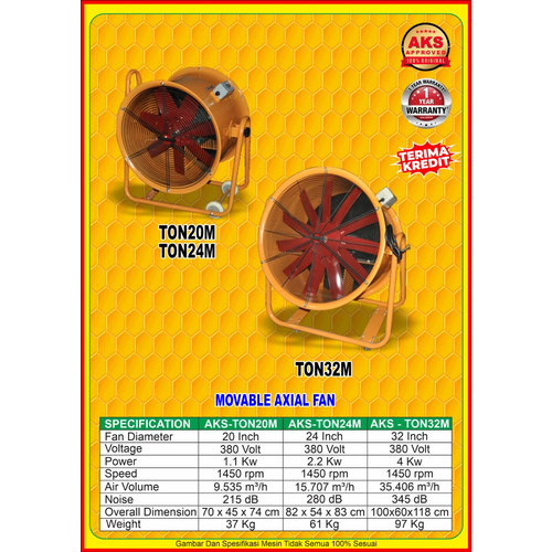 Portable Ventilator Blower Exhaust Drum AXIAL Fan
