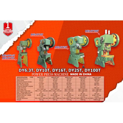 Power Press Machine Mesin Pon Pres 10 Ton 1,5 Hp DY10T
