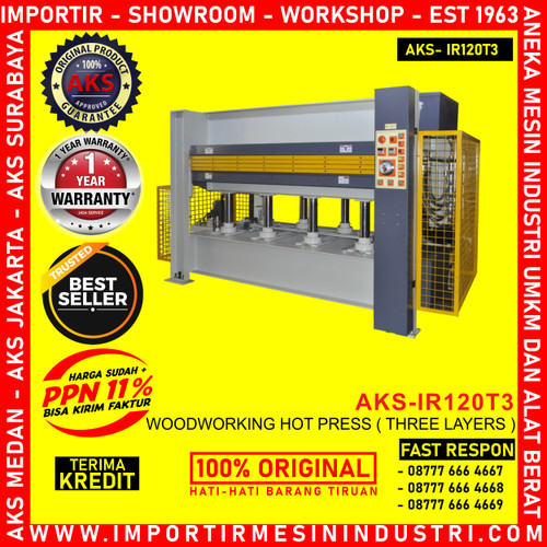 Press Kayu 120 Ton 3 Layers Wood Log Hot Press AKS - IR120T3