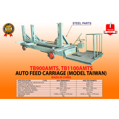 Roli Kereta Gergaji Kayu Auto Feed Carriage model Taiwan - TB900AMTS