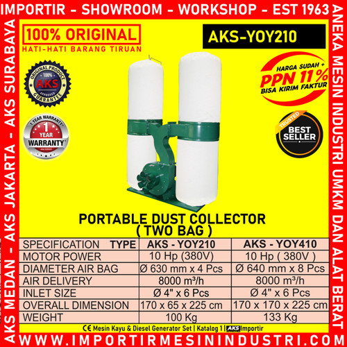 Alat Penghisap Debu Double Bags Portable Dust Collector 10Hp YOY210