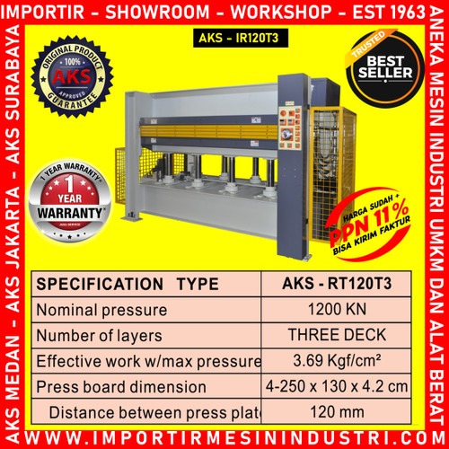 Press Kayu 120 Ton 3 Layers Wood Log Hot Press AKS - IR120T3