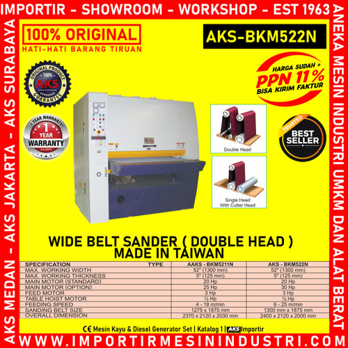 Amplas Kayu Double Head Wide Belt Sander AKS - BKM522N