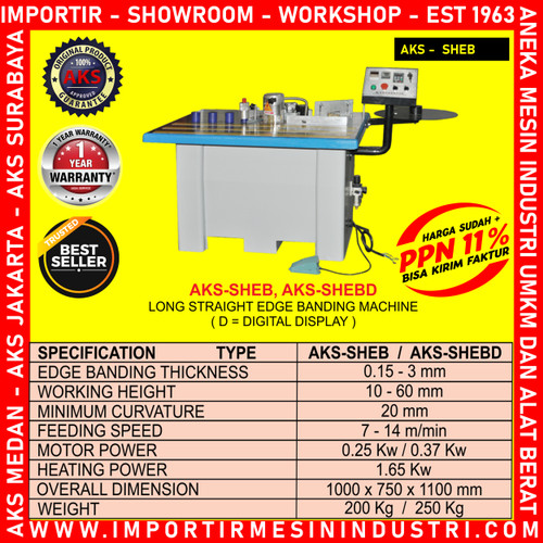 Mesin Potong Tepi Kayu Digital Display Edge Banding Woodbar AKS - SHEB