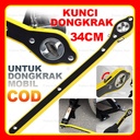 Kunci Pas Dongkrak Mobil / Universal Ratchet Car Jack Wrench Rocker Jembatan Repair Tools 340mm Panjang for Scissor Jackstand, Forward and Reversal Knob Design