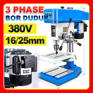 Bor Duduk 13mm 16mm 25mm Industrial Electric Bench Drill Press Drilling Machine Stand Drill Heavy Duty 5 Speed Listrik Tangan Mesin 380V 3 Phase High Power Motor