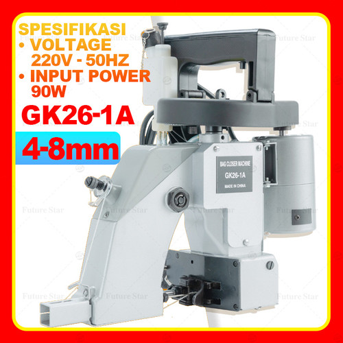 Mesin Jahit Karung GK26-1A Portable Bag Closer Original Bag Closing Sewing Machine Heavy Duty For Woven Snakeskin Burlap Sand Bags Come With Thread  220V 4-8MM Kisaran ketebalan