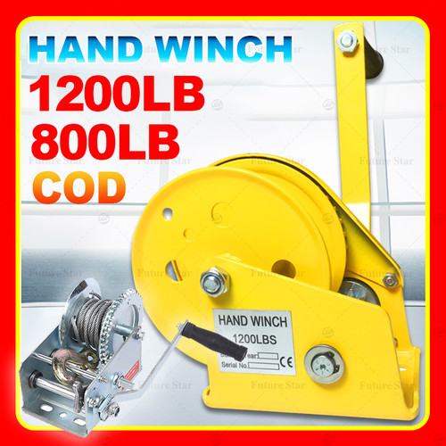 800lbs 1200lbs Boat Crank Winch / Wire Rope Hand Winch Katrol Mini Manual Kualitas Tinggi 8M Adjustable Boat Trailer Cable, Steel Cable Heavy Duty Rope Crank for Trailer, Boat or ATV Towing