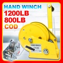 800lbs 1200lbs Boat Crank Winch / Wire Rope Hand Winch Katrol Mini Manual Kualitas Tinggi 8M Adjustable Boat Trailer Cable, Steel Cable Heavy Duty Rope Crank for Trailer, Boat or ATV Towing