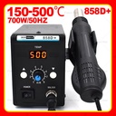 Hot Air Solder Blower 858D Phone Repair 2 In 1 Digital Display ESD Gun Soldering Station Welding Solder Uap Blower Alat Las Original Untuk IC SMD Desoldering Tools 858D+ 220V Rework Soldering Station with Temperature Control, Adjustable Air Volume