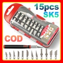 Pisau Ukir Seni Hobby Cutter Metal Handle Exacto Knife Blades Set 8/14 isi Kit SK5 Carbon Steel Precision Carving for Art, Craft, Hobby, Scrapbooking, Stencil,Sharp Precise Cutting Pisau Bonsai Sayat Ukir
