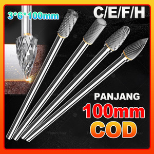 Mata Bor Tuner Cunner Panjang 100mm 10cm Porting Isi Lengkap Mini Grinder Set Long Cuner Porter Tungsten Carbide 10pcs Untuk Melubangi Bubut Besi Kuningan Kayu Plastik Cone Spiral 1/8 Inch Shank 3*6mm Mata Gerinda Mesin Cuner 2 Arah