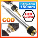 Adaptor Mata Bor Quick Change Chuck Heksagonal 50mm 60mm 150mm Hex Shank Bit Socket GOS-A215 Extension 1/ 4 " Bits Nut Driver konverter Cepat Pop-up Keyless Drill Chuck Dudukan Bor Bit Aksesori Alat Listrik / Batang Bor Heksagonal Kopling Cepat