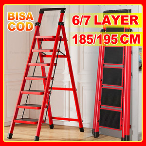 Tangga Lipat Aluminium Teleskopik 6.2m 5..2m 4.4m Single Double Telescopic Ladder Portable 5 Meter Portabel Alat Re novasi Rumah 6/7/10/12/15 layer