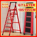 Tangga Lipat Aluminium Teleskopik 6.2m 5..2m 4.4m Single Double Telescopic Ladder Portable 5 Meter Portabel Alat Re novasi Rumah 6/7/10/12/15 layer