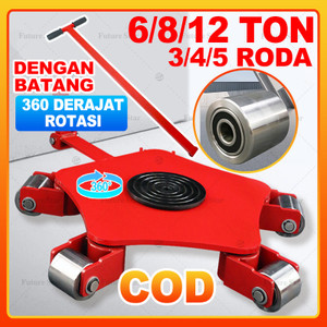 Roda Pemindah Barang 6 -12 Ton Machinery Roller Mover Carrier Tank Trolley Hand Handling Cargo Trolley Heavy Duty Machine Dolly Skid Skate Rotation Industrial Moving Equipment