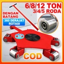 Roda Pemindah Barang 6 -12 Ton Machinery Roller Mover Carrier Tank Trolley Hand Handling Cargo Trolley Heavy Duty Machine Dolly Skid Skate Rotation Industrial Moving Equipment