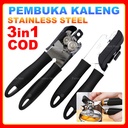 Alat Pembuka Kaleng  3 In 1 / Can Opener Manual / Botol Bukaan Kaleng  Multifungsi / Premium,Stainless Steel,Pisau,Cut For Beer Tin Bottle, Handheld Heavy Duty
