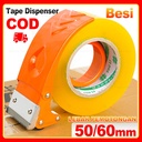 Solasi Tape Dispenser Besi /  Tape Cutter Manual / Pemotong Lakban Jumbo / Alat Pemotong Lakban Besi / Handhled Metal Packaging Dispenser / Steel 48mm,60mm, 4.8cm,6cm 2" inch For Packing Sealing Boxes Device Packaging Parcel Roller Supplies