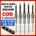 Mata Bor Bobok Kayu Square Auger Hole Drill Bit Set Bits HSS Wood Mortising Chisel Hollow Mortice 1/4 5/16 3/8 1/2 Lubang Bahan Baja Kerajinan Kotak Persegi Pahat Kayu Kunci Kusen