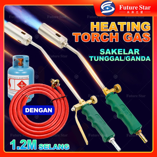 Alat Bakar Heating Torch Gas Dengan 1.2m Selang LPG Multipro Blander Blow Gas Flamethrower Welding Torch With Valve Soldering Torch Hose For Propane Cylinder, Propane Torch