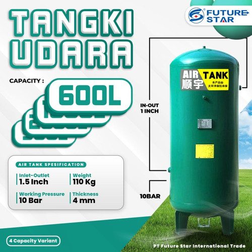 Tangki Angin Tabung kompresor Udara 600 Liter 300 Liter 1000 Liter 2000 Liter Air Tank Compressor Receiver