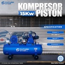 Kompresor Piston Angin Udara 15HP 11KW Air Compressor Oiless Silent Portable Basic Mini Listrik Tanpa Oli