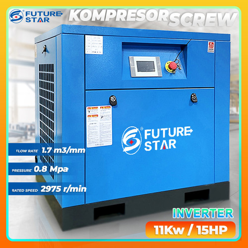 Kompresor Pengering Angin Udara Air Compressor Screw Inverter 11KW 15HP 8 Bar/10 Bar