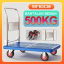 Troli Lipat Barang Roda Dorong Handtruck Angkut Troley Beban Hand Truck Folding Platform Cart Flatbed  Dolly Gerobak Warehouse Transport Groceries Heavy Duty Utility Storage