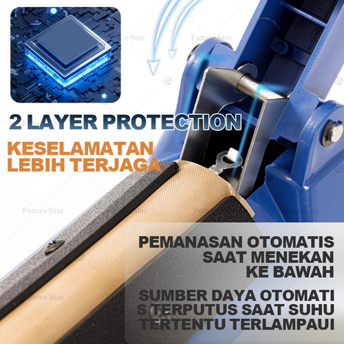 Impulse Heat Sealer / Mesin Penyegel Alat Press Perekat Plastik 20cm 30cm 200mm 300mm Manual Bags Sealer Heat Sealing Machine for Plastic Bags PE PP Bags with Extra Replace Element Grip