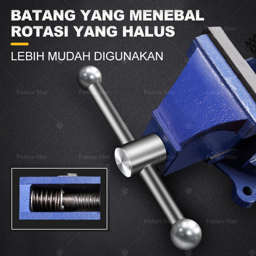 Catok Clamp 5'' inch / Catok Paron 3/4/5 inch Ragum Klem / Catok Meja / Bench Vise Bangku / Ragum Tanggem Alat Jepit Serbaguna - Ragum Besi  360 Derajat Rotation - Penahan Penjepit Pemutar - Tugas Berat 3''/4''/5''
