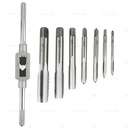 Set Hand Tap Die Senai 8PCS Alat Metrik Pembuat Drat Derat Baut HSS Metric Ajustable Handtap Wrench Set M3 M4 M5 M6 M8 M10 M12 M3-M12 Metric Screw Treading Tool For Metal Aluminum Plastic Wood