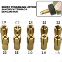 Best Quality Chuck Mata Kepala Bor Mini  Drill Brass Golden Collet 11pcs Set Shaft For Dremel Rotary Tool 0.5/0.8/1.0/1.2/1.6/1.8/2.0/2.2/2.4/3.0/3.2mm Power - 11pcs