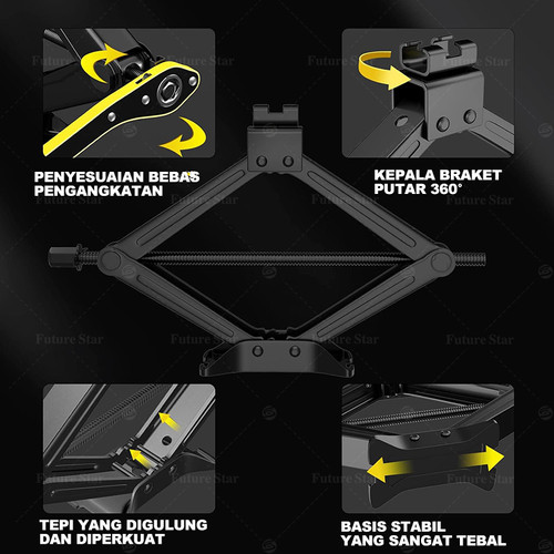 2 Ton Dongkrak Gunting Mobil 1/1.5/3 Ton Dongkrak Pengangkat Tipe Tangan/Dongkrak Buaya/Dongkrak Jembatan-Cocok Untuk Perbaikan Otomatis Ban Mobil Dan SUV,Super Quality Material,Alat Vehicle Operasi Tangan Heavy Duty Steel