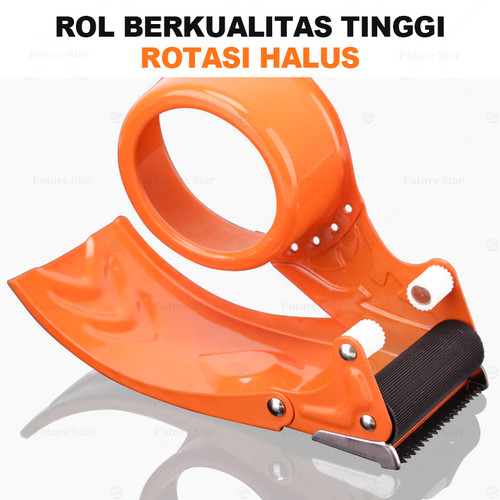 Solasi Tape Dispenser Besi /  Tape Cutter Manual / Pemotong Lakban Jumbo / Alat Pemotong Lakban Besi / Handhled Metal Packaging Dispenser / Steel 48mm,60mm, 4.8cm,6cm 2" inch For Packing Sealing Boxes Device Packaging Parcel Roller Supplies