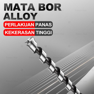 Mata Bor Bobok Kayu Square Auger Hole Drill Bit Set Bits HSS Wood Mortising Chisel Hollow Mortice 1/4 5/16 3/8 1/2 Lubang Bahan Baja Kerajinan Kotak Persegi Pahat Kayu Kunci Kusen