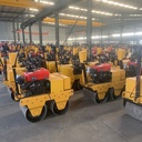 Mesin Dorong Diesel Baby Roller Tandem Compactor Double 1/2 Drum Vibro Pemadat Perata Aspal Tandem YDL-S600B Merk Yongdeli